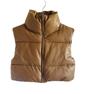 Forever 21 Camel Tan Sleeveless Puffer Vest